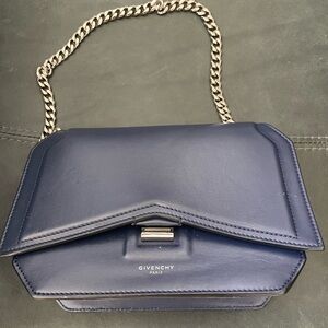 Givenchy Midnight Blue Crossbody Bow Cut Leather Bag